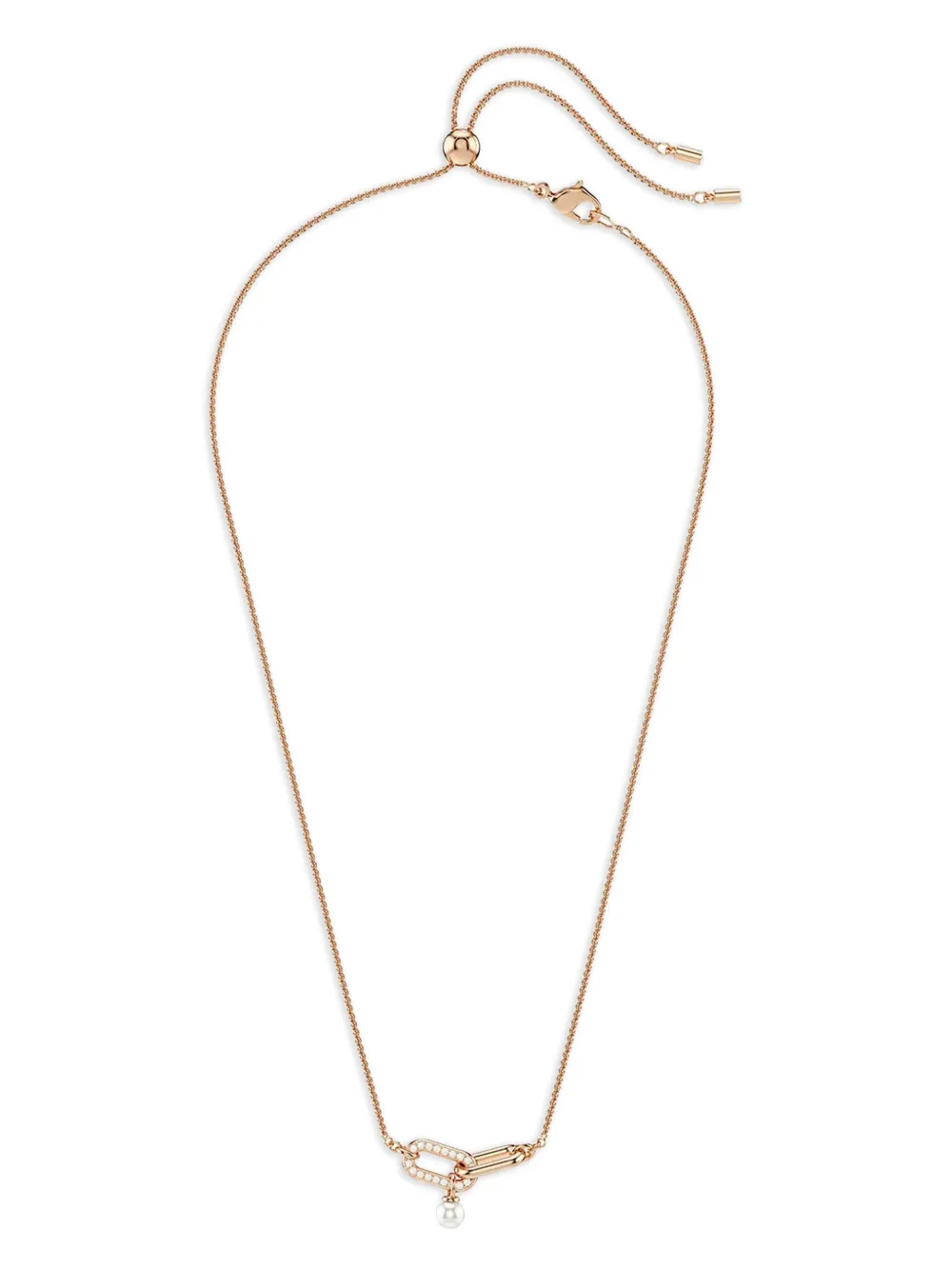 Constella rose-gold pearl-drop necklace
