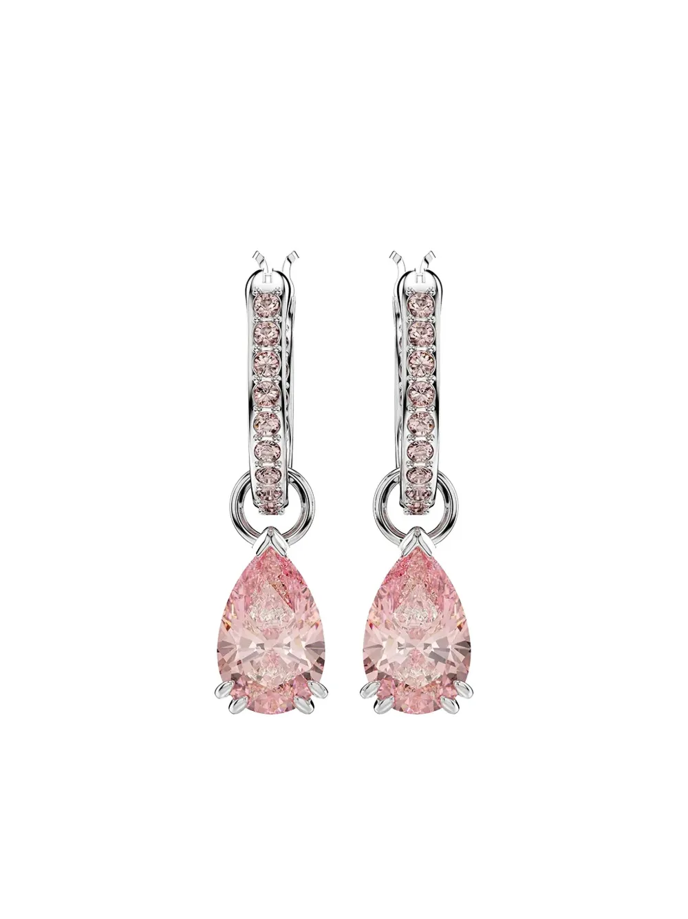 Swarovski Attract pear-shaped crystal hoop earrings - シルバートーン Swarovski Attract pear-shaped crystal hoop earrings - シルバートーン