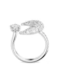 Swarovski Luna crescent-moon crystal open ring - Silver
