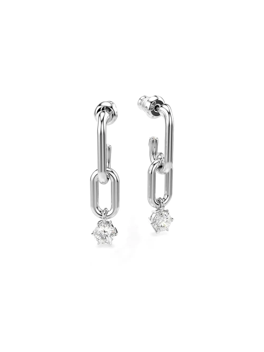 Swarovski Constella chain-link crystal earrings - Zilver