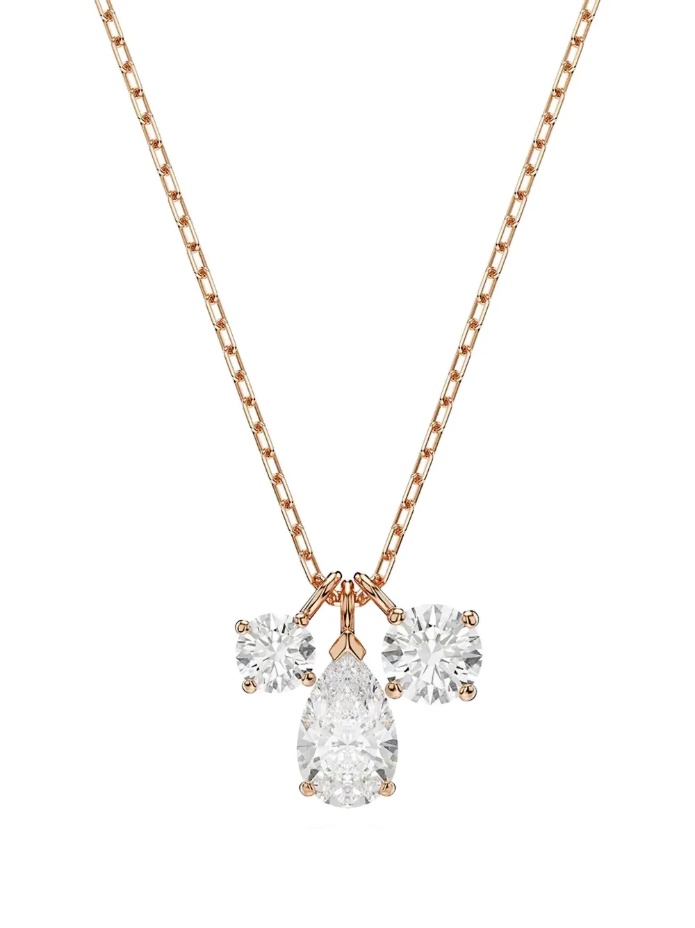 Swarovski Mesmera rose-gold pear-drop necklace - Wit