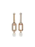 Swarovski Constella rose-gold pearl chain earrings - Pink