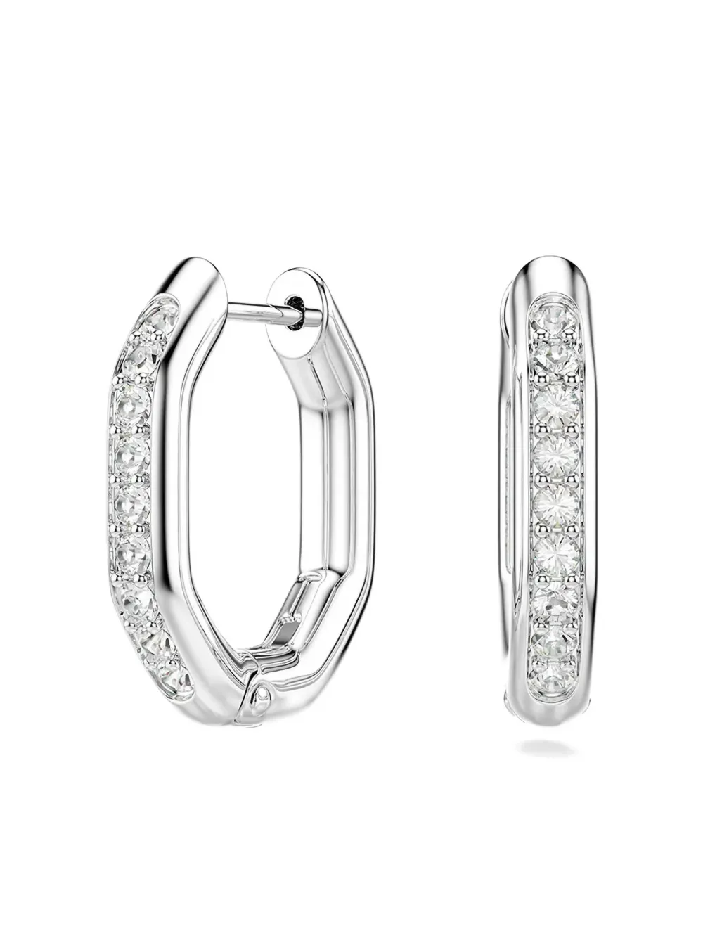 Swarovski Hexagon-cut Crystal Earrings In White