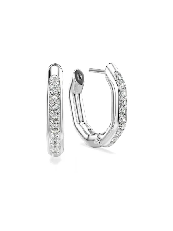 Swarovski ヘキサゴンカット クリスタル ピアス | ホワイト | FARFETCH JP