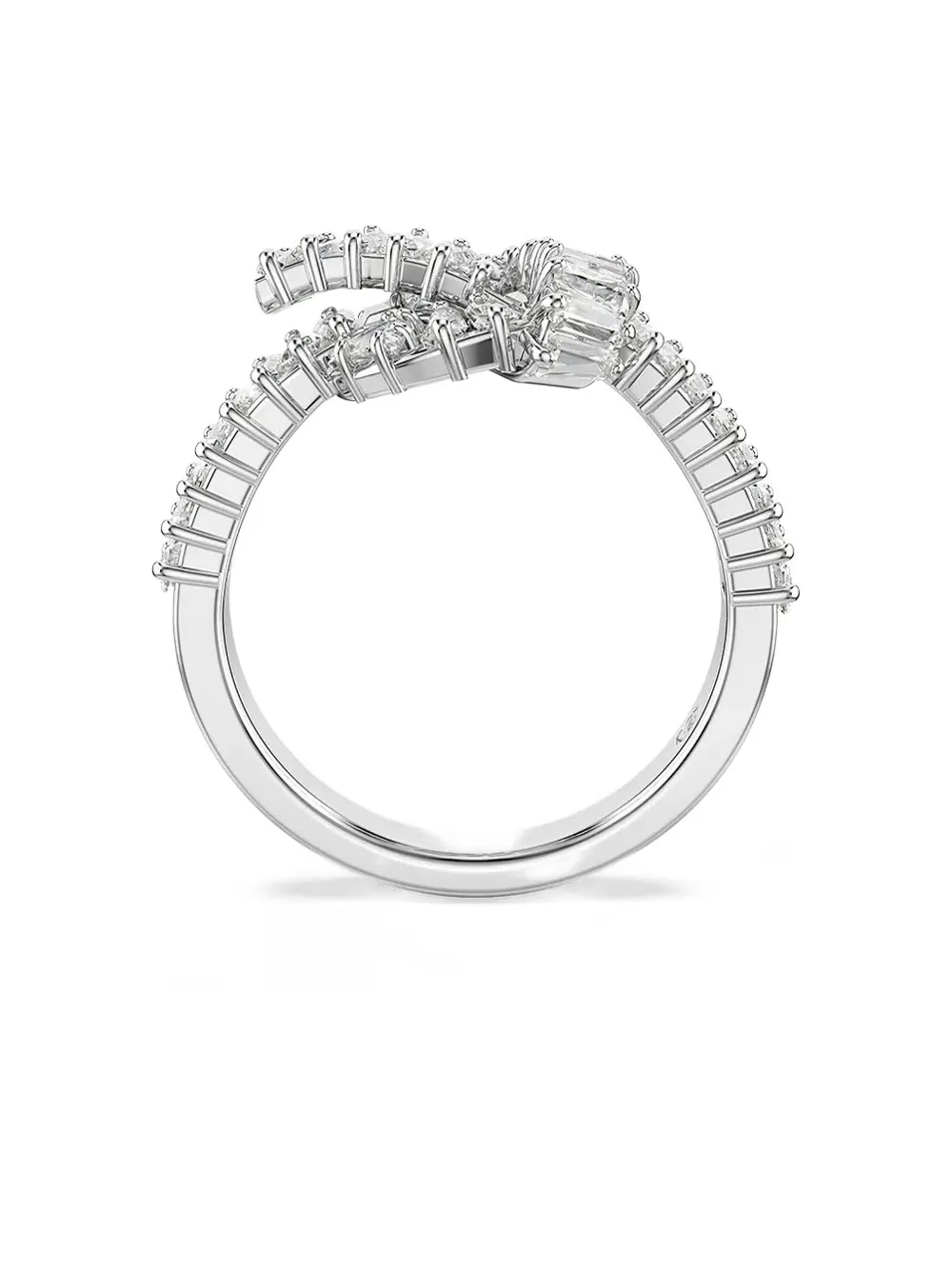 Swarovski Matrix Baguette-cut Knot Ring In Metallic