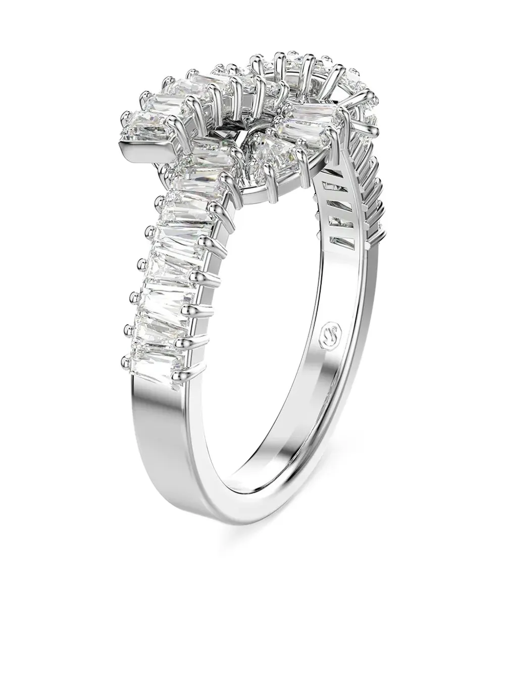 Swarovski Matrix baguette-cut knot ring | Silver | Image 1