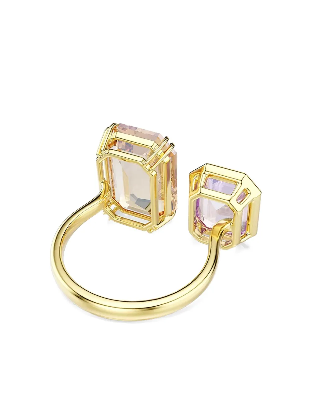 Swarovski Millenia emerald-cut gemstone open ring - Goud