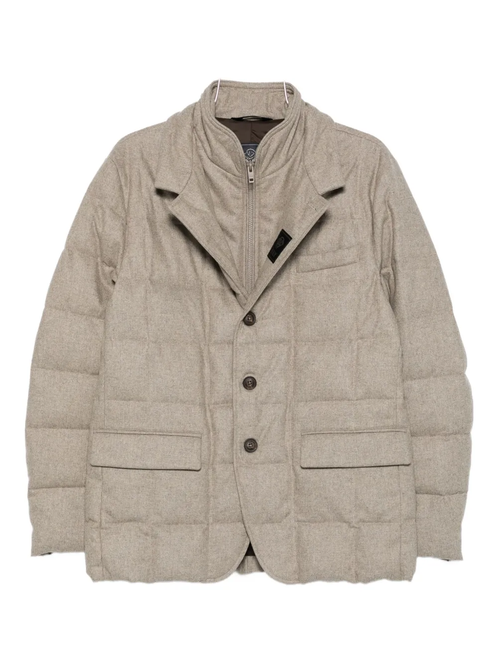 Fay quilted buttoned jacket Beige