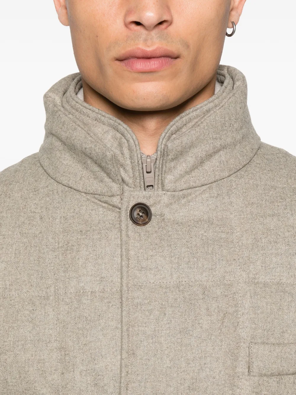 Fay quilted buttoned jacket Beige