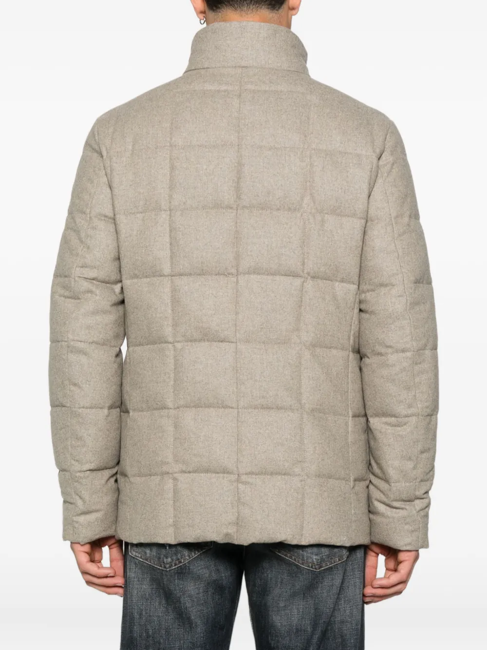 Fay quilted buttoned jacket Beige