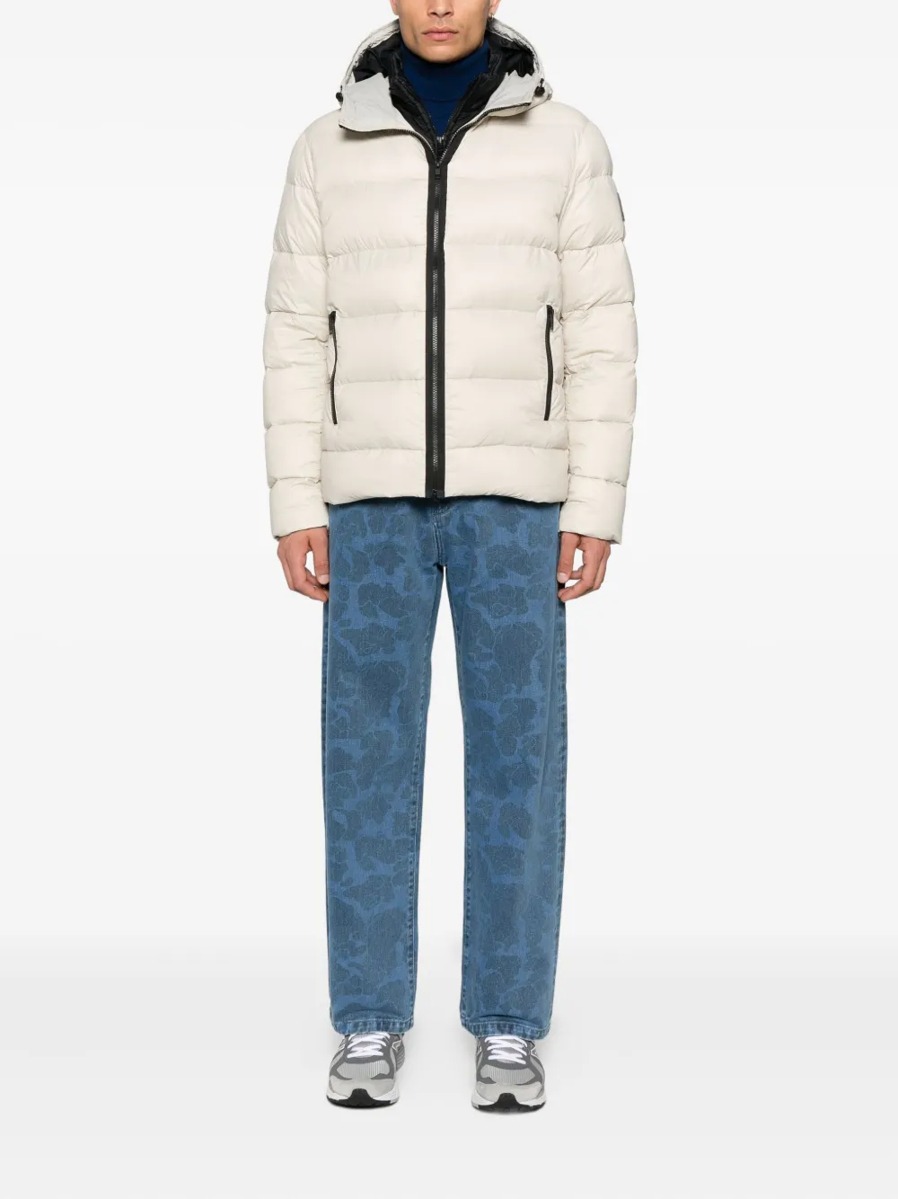Fay corduroy-collar jacket Beige