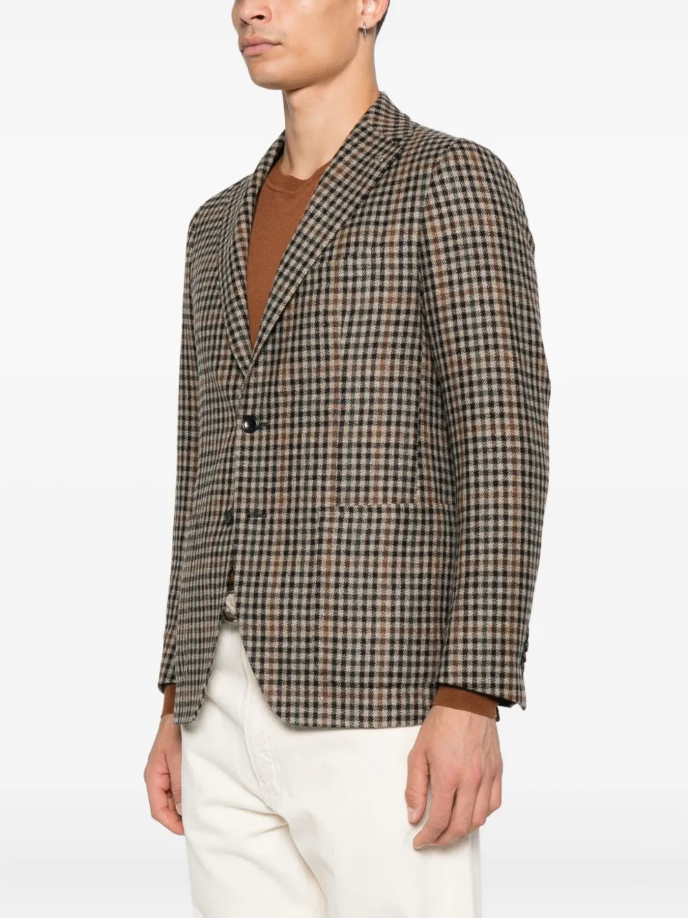Tagliatore Blazer met gingham ruit Bruin