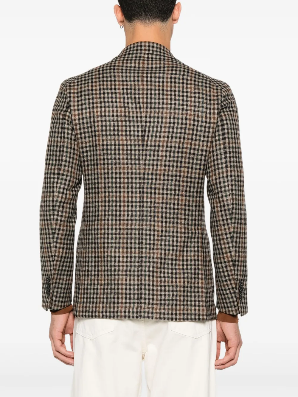 Tagliatore Blazer met gingham ruit Bruin
