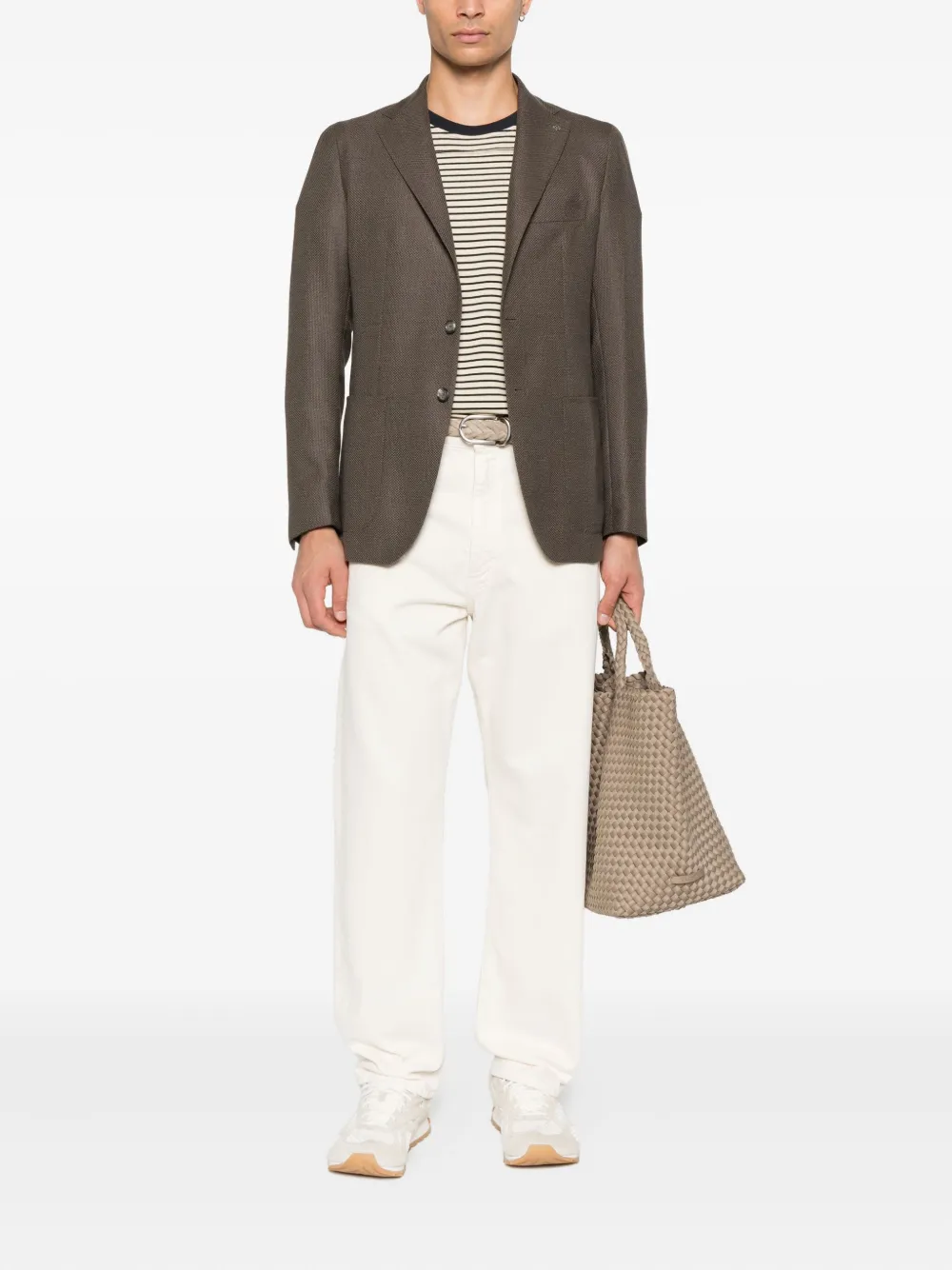 Tagliatore Blazer met twee knopen en textuur Bruin