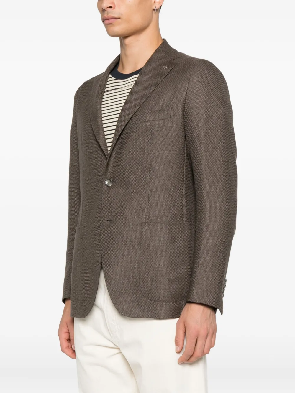Tagliatore Blazer met twee knopen en textuur Bruin