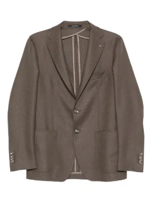 TAGLIATORE 2Bリネンジャケット size46R エルボーパッチ TAGLIATORE（タリアトーレ）DAKARダカール SUPER110'sストレッチ