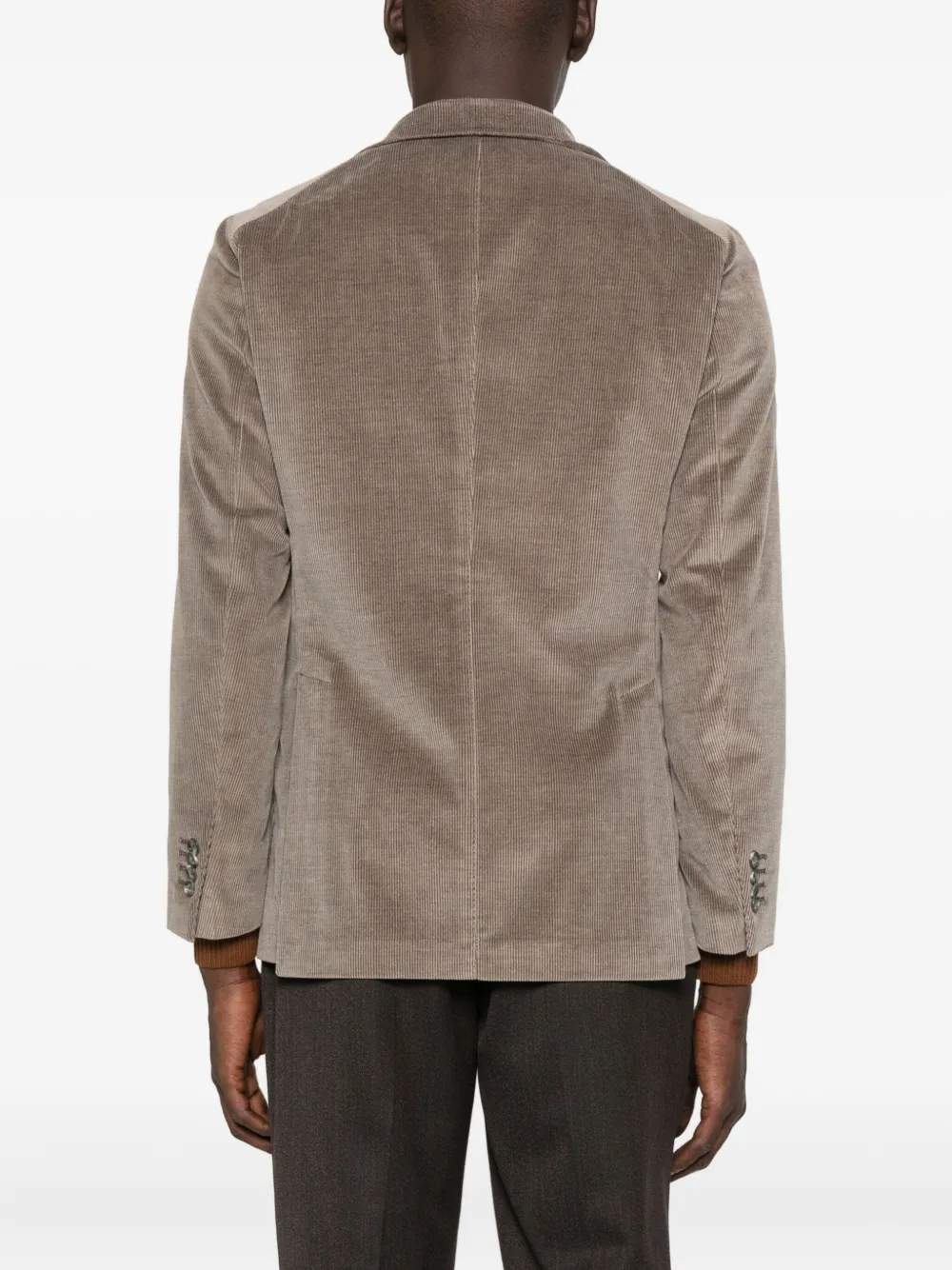 Tagliatore Ribfluwelen blazer met opgestikte zak Bruin