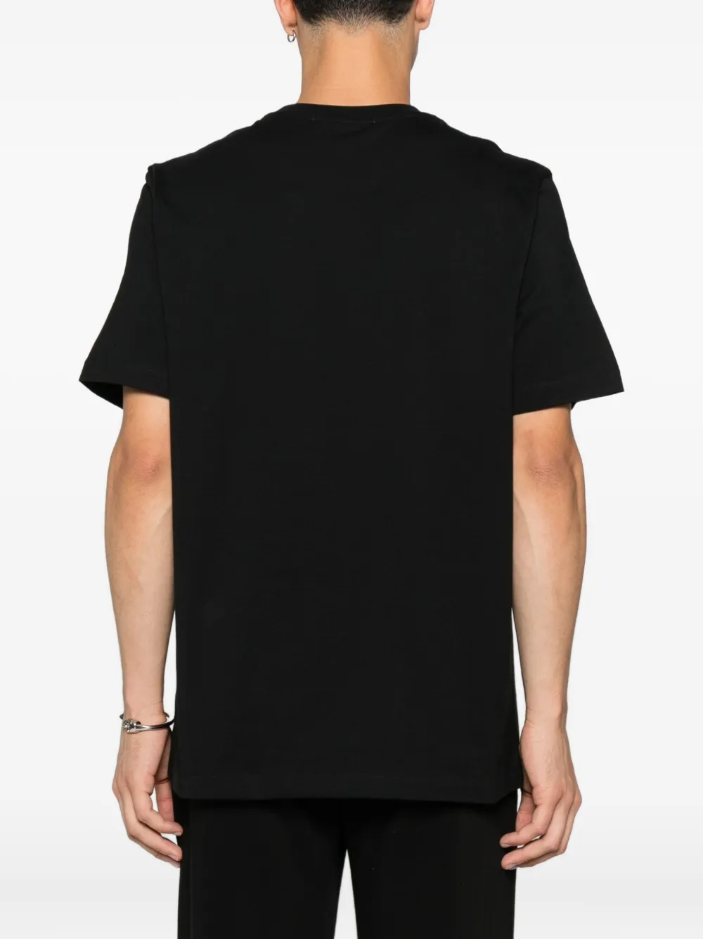 MSGM rose-print patch T-shirt Zwart