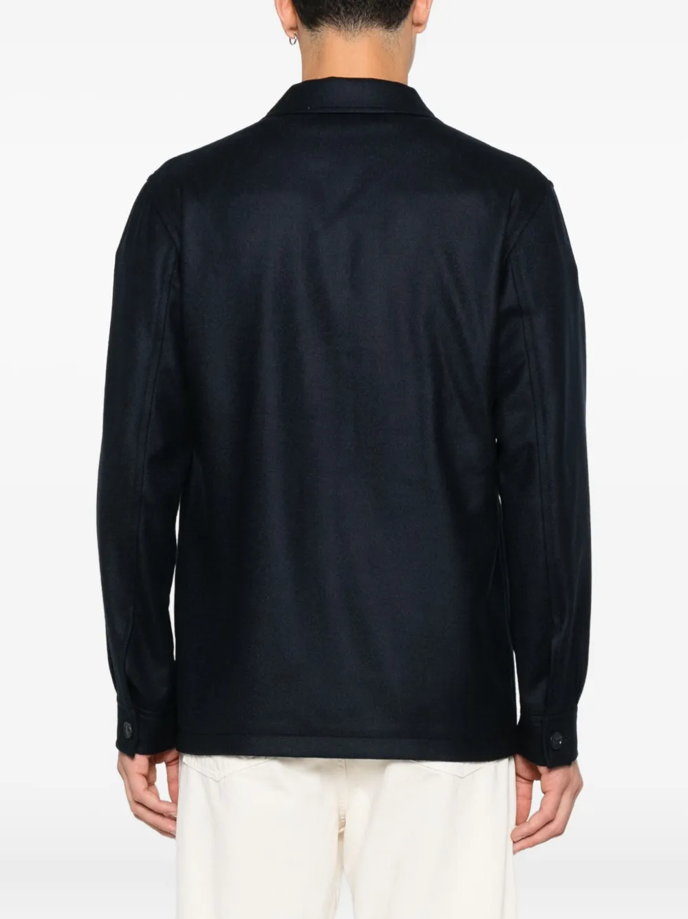 Tagliatore Shirtjack met klepzak en knopen Blauw