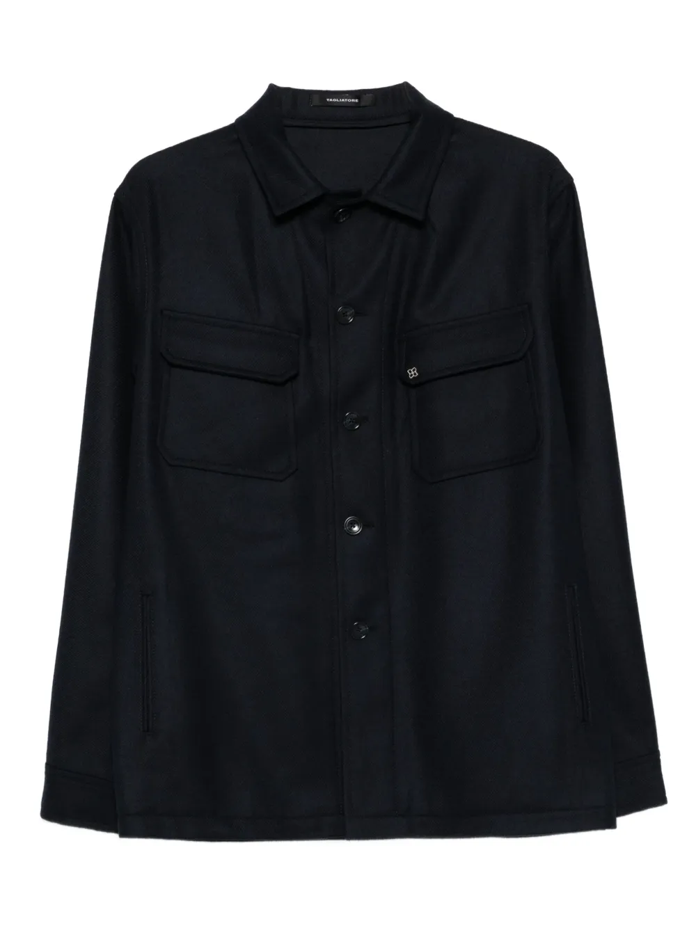 Tagliatore Shirtjack met klepzak en knopen Blauw