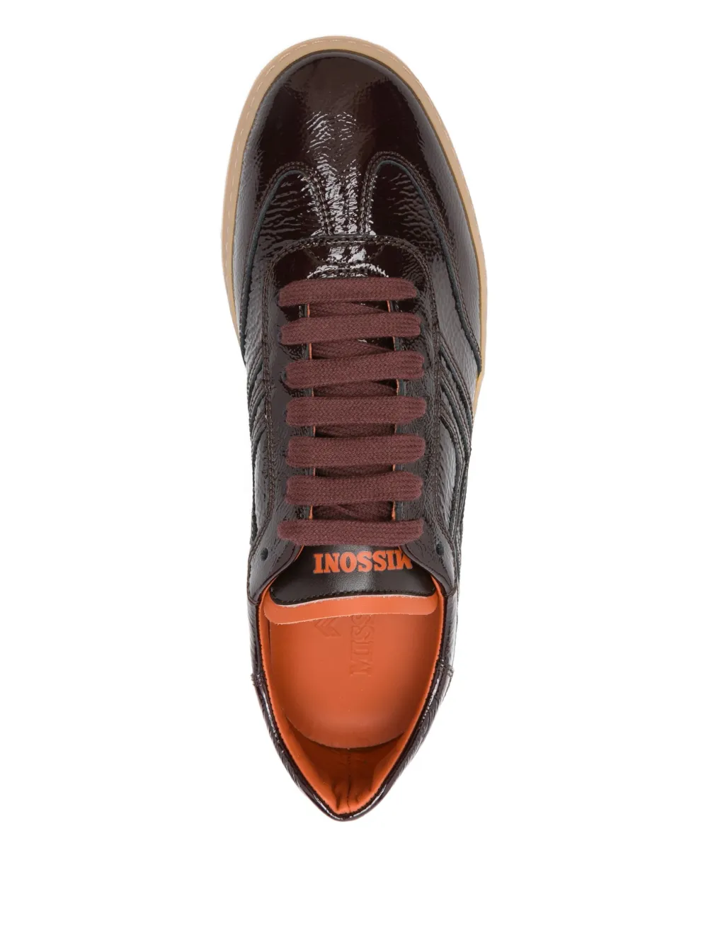 Missoni patent-leather zigzag sneakers Brown