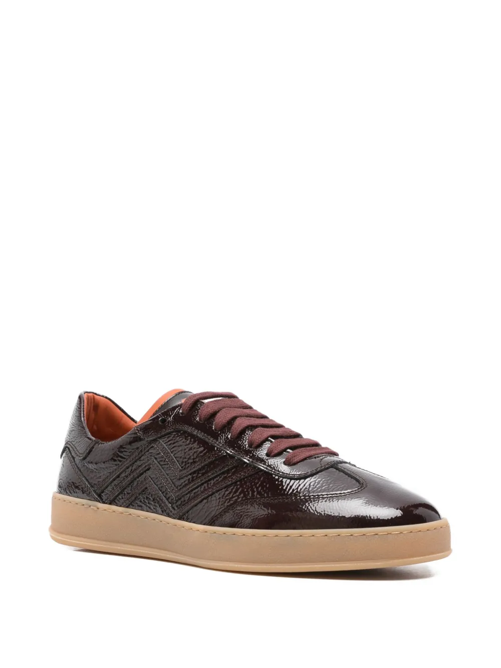 Missoni patent-leather zigzag sneakers Brown
