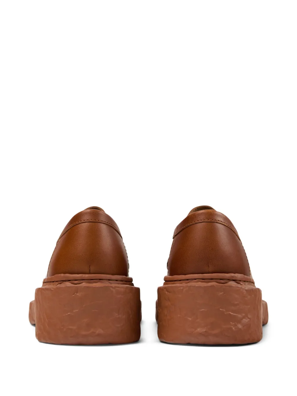 CamperLab lace-up leather platform shoes Brown