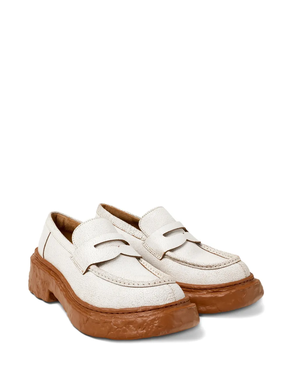 CamperLab Vamonos penny leather loafers White