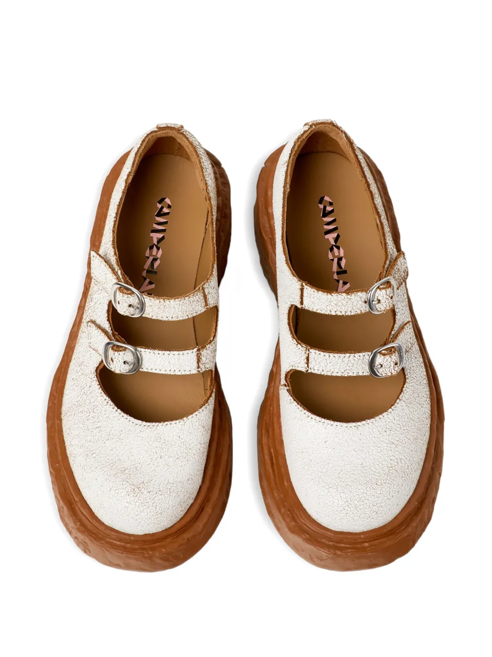 Camperlab Vamonos Double-buckle Loafers In White