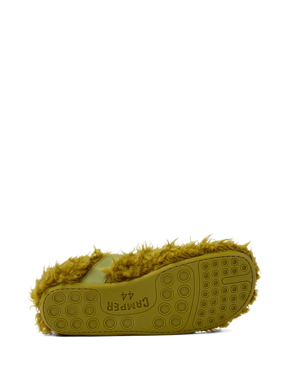CamperLab Wabi furry buckle flat pumps Green