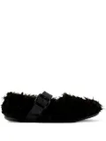 CamperLab Wabi buckle-fastening furry flat pumps - Black