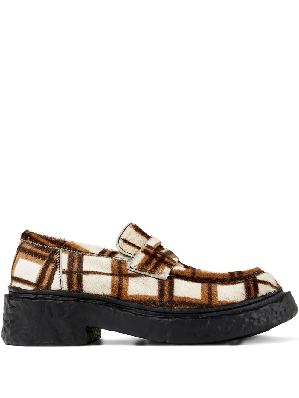 CamperLab Vamonos checked-pattern loafers White