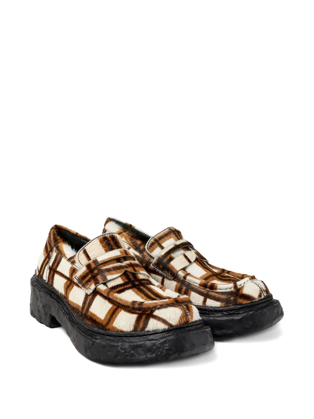 CamperLab Vamonos checked-pattern loafers White