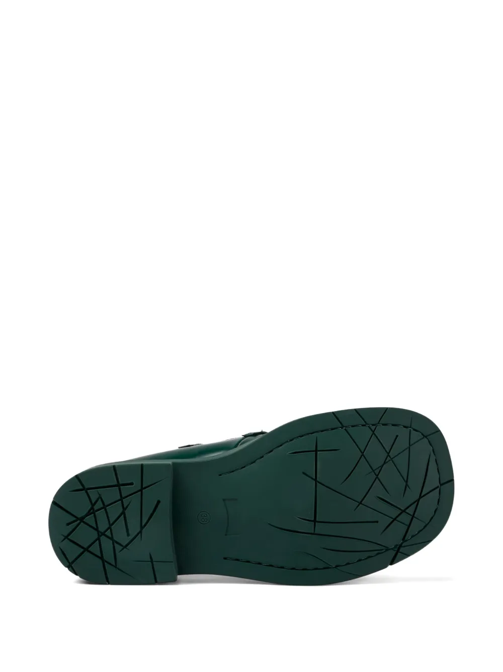 CamperLab 1978 leren pumps met dubbele gesp Groen