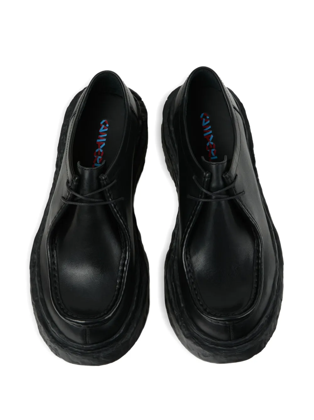 CamperLab Vamonos leather lace-up platform shoes Black