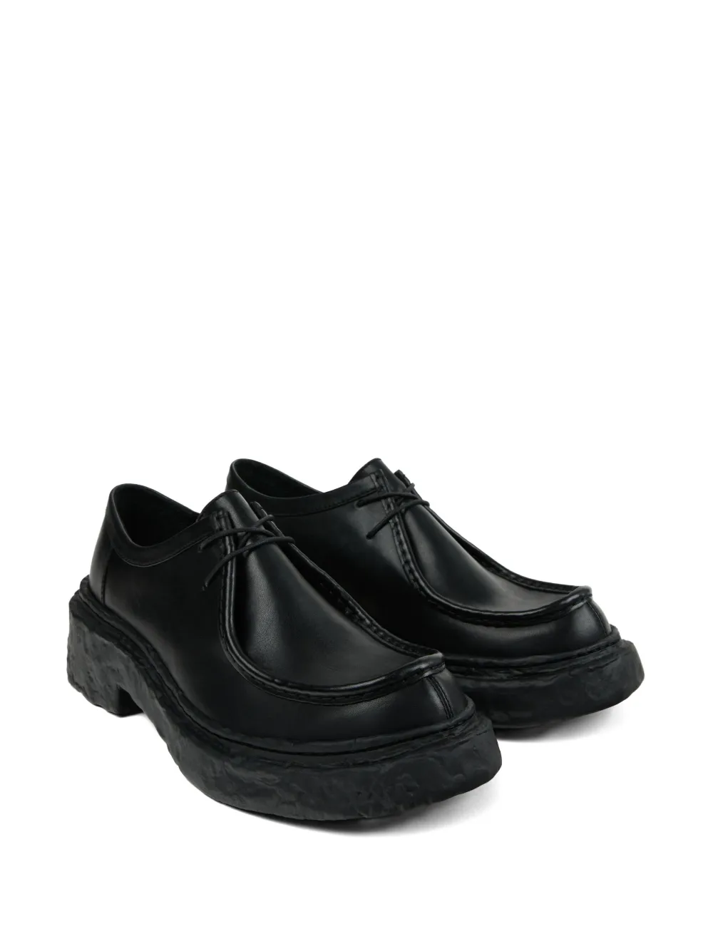 CamperLab Vamonos leather lace-up platform shoes Black