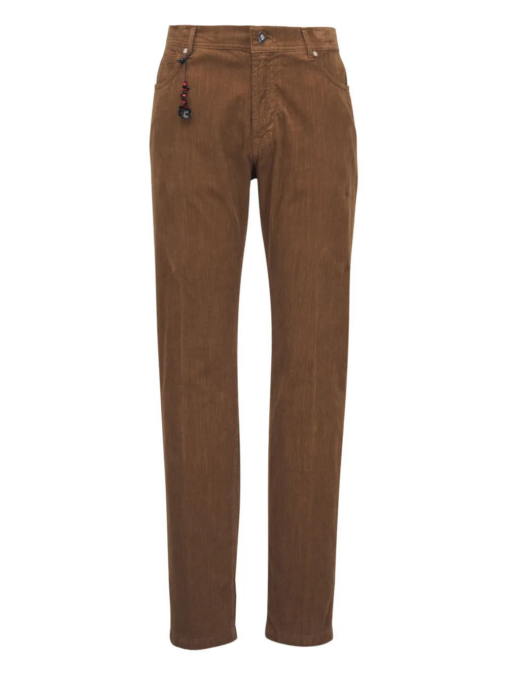 Marco Pescarolo beaded-detail logo-patch trousers | Brown | Image 1