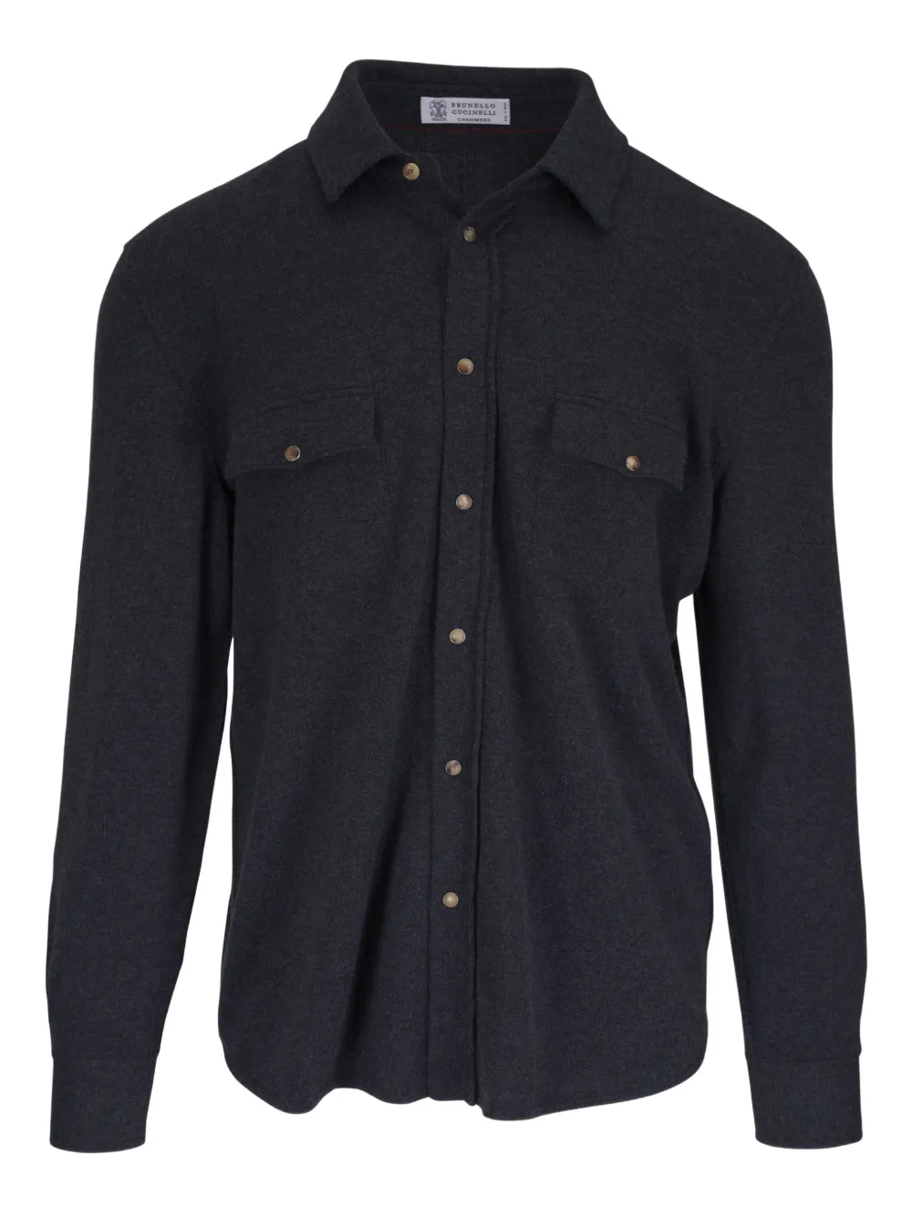 Brunello Cucinelli camisa con doble bolsillo y botones en la parte delantera | negro | Image 1