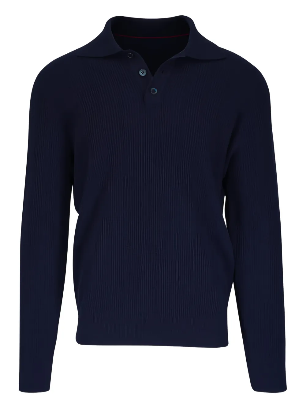 Brunello Cucinelli polo-neck ribbed sweater - Blue