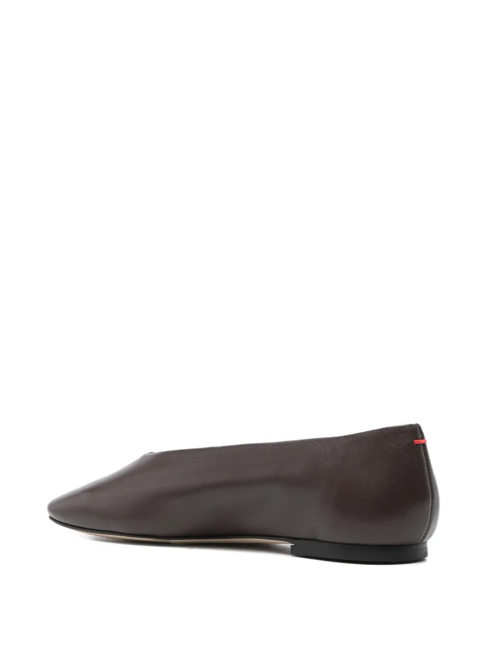 Aeyde square-toe leather flats Brown