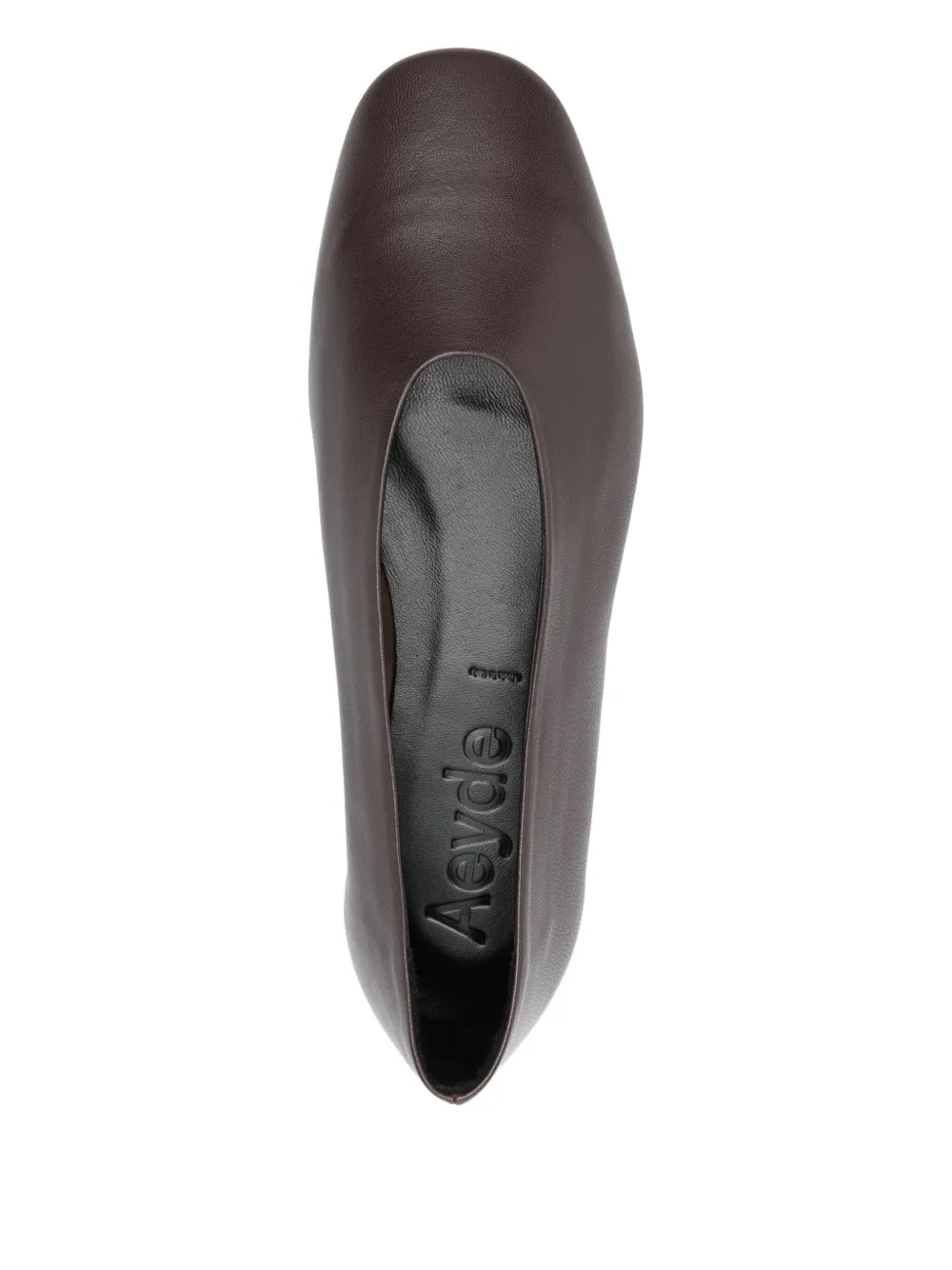 Aeyde square-toe leather flats Brown