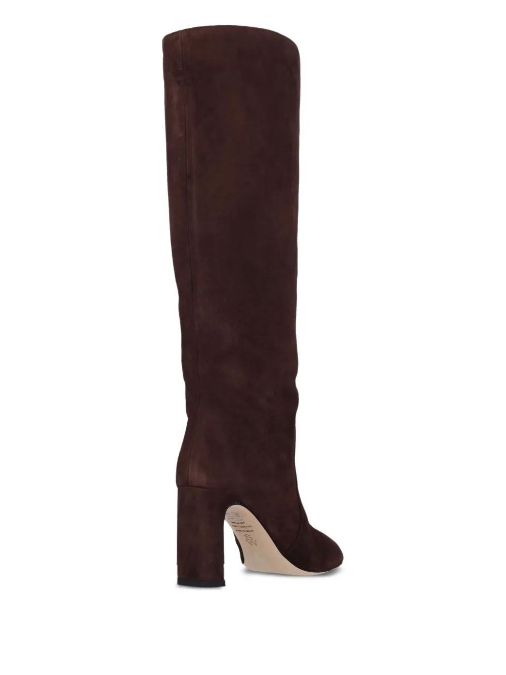 Stuart Weitzman 85mm block-heel suede boots Brown