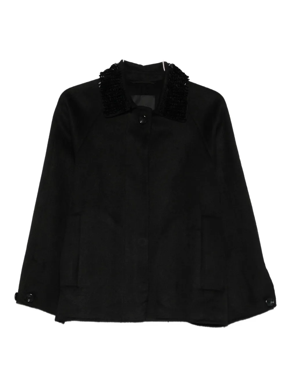 Liu •jo Embellished-collar Jacket In Black