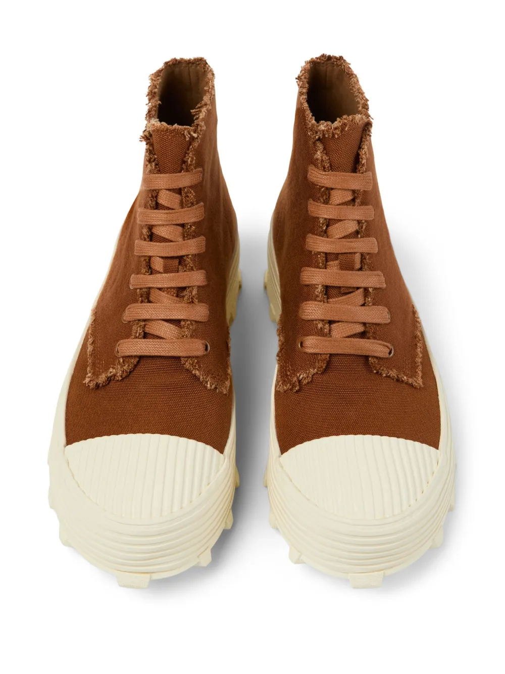 CamperLab Traktori frayed lace-up boots Brown