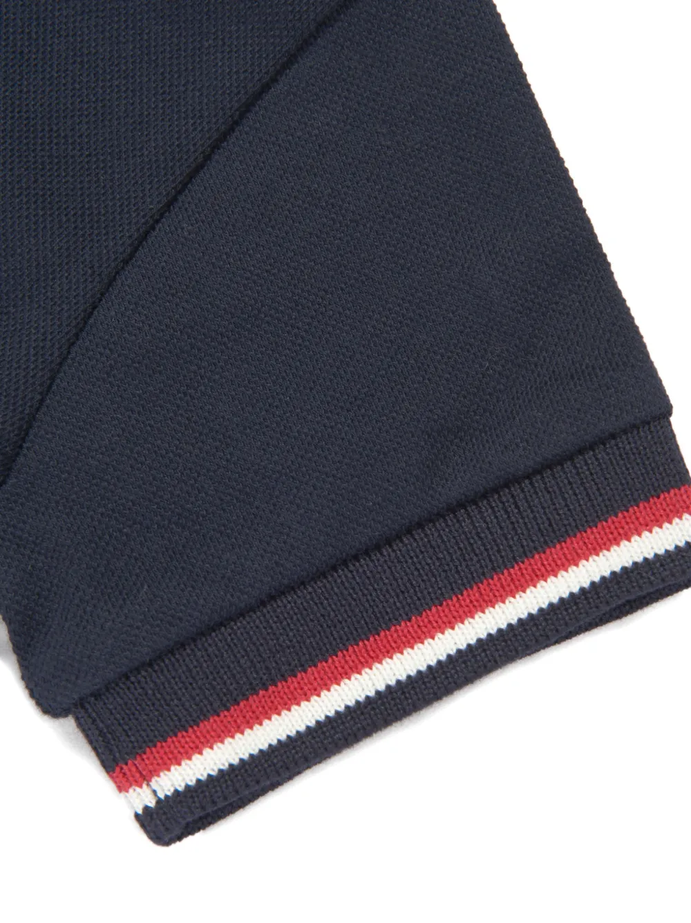 Moncler Enfant logo-patch tipped-collar polo shirt Blauw