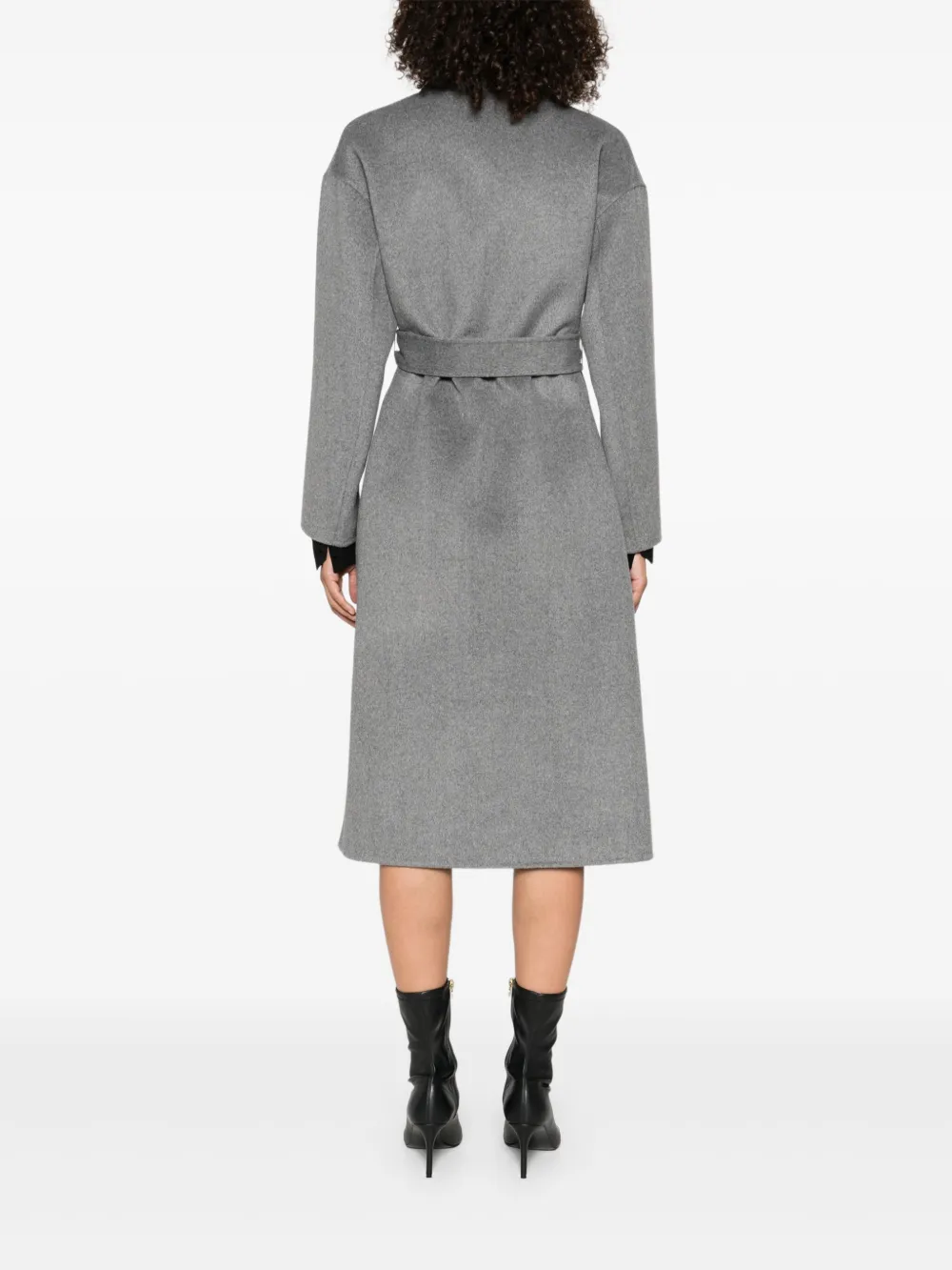 LIU JO patch-pocket belted coat Grijs