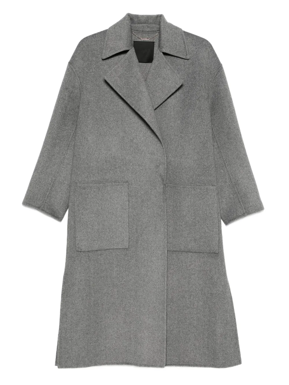 LIU JO patch-pocket belted coat Grijs