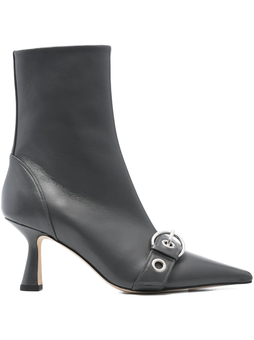 Aeyde 75mm buckle-detail pointed-toe boots Grey