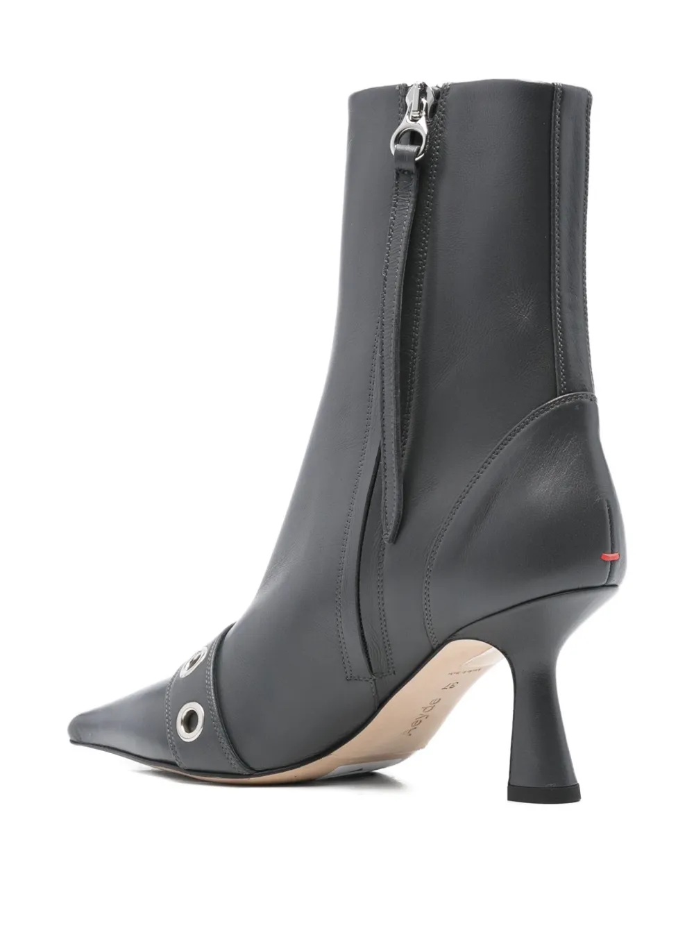 Aeyde 75mm buckle-detail pointed-toe boots Grey