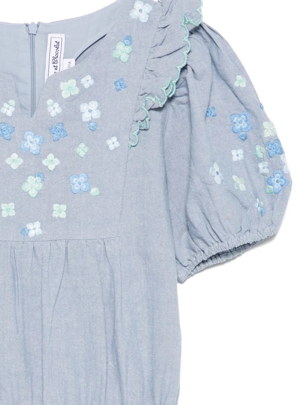 Tartine Et Chocolat Playsuits met borduurwerk en ruches Blauw